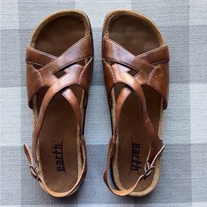 Earth Kalso Sandals Delight Brown Leather Size 8